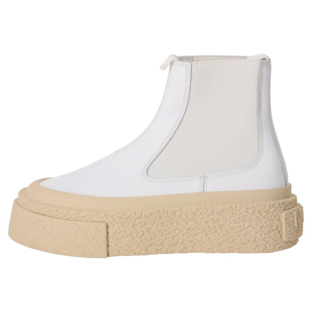 MM6 Maison Margiela Platform Chelsea Boots in White Leather